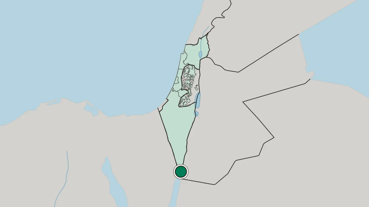 Map of Eilat in Israel