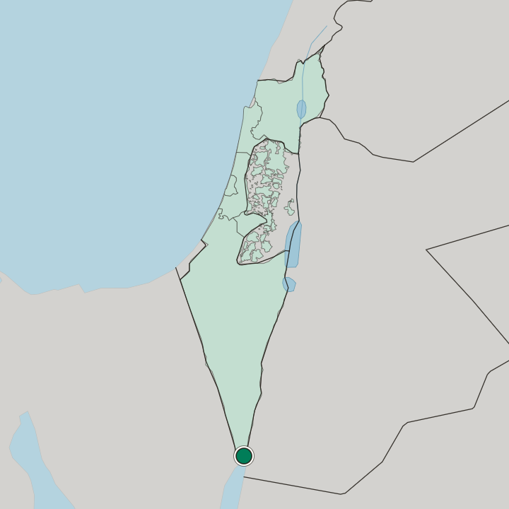 Map showing Eilat — In Israel