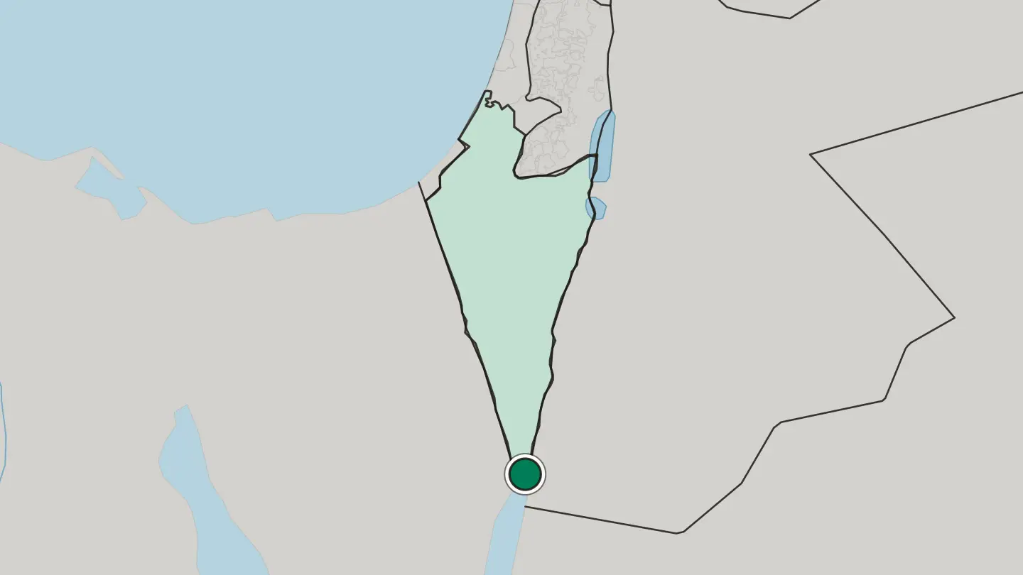 Map of Eilat in Israel