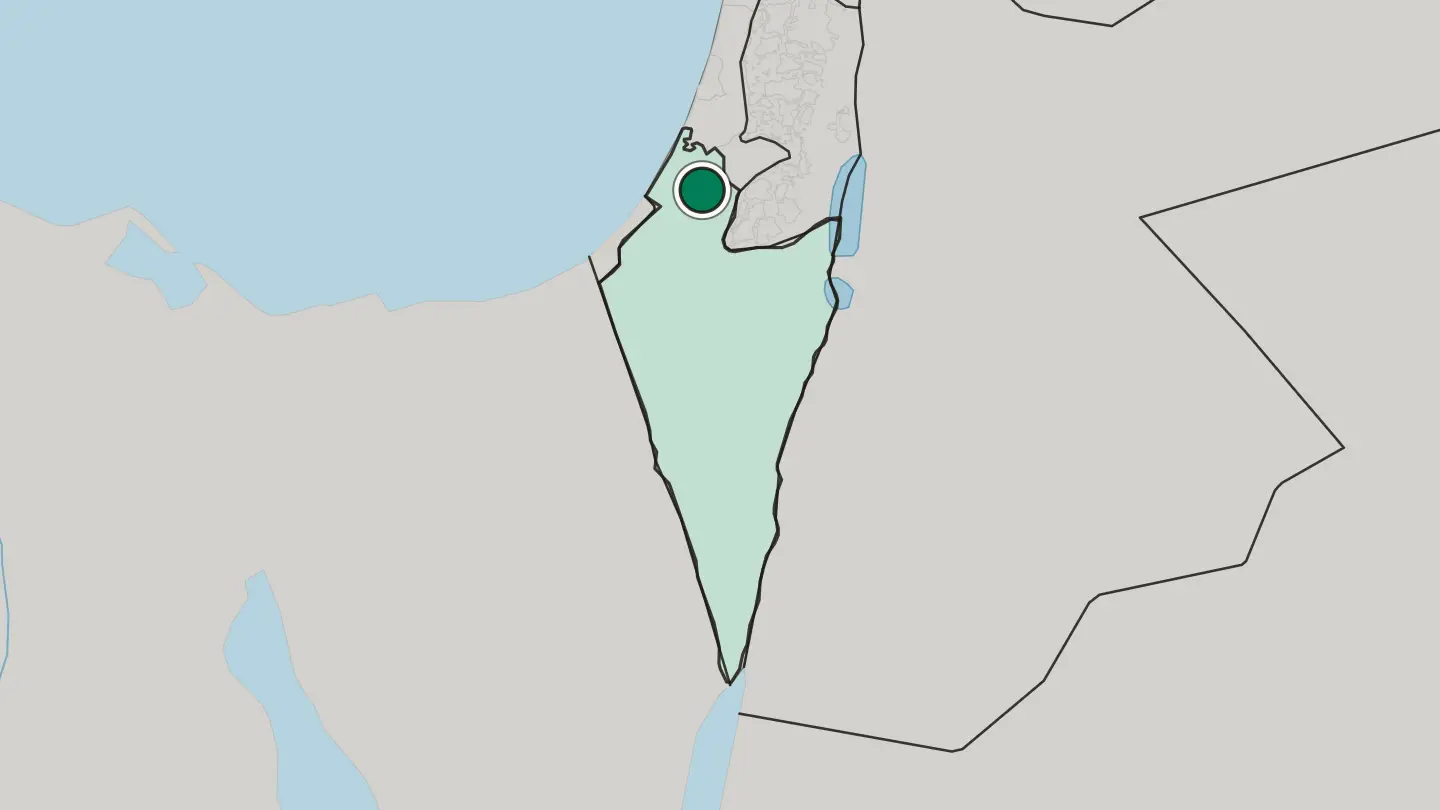 Map of Kiryat Gat in Israel