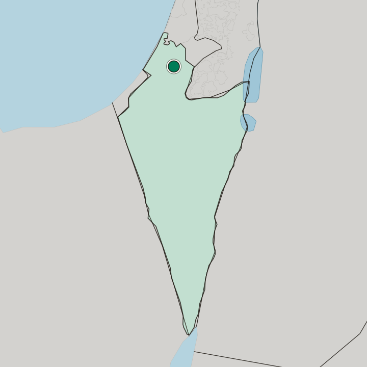 Map showing Kiryat Gat — In Southern District