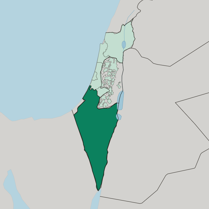 Map showing Southern District — In Israel
