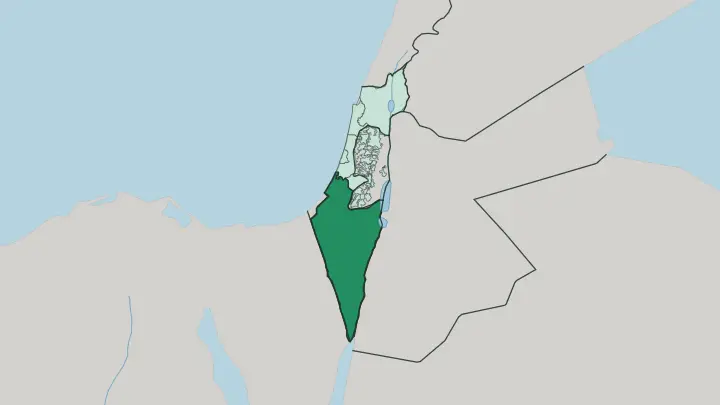 Map of Southern District in Israel