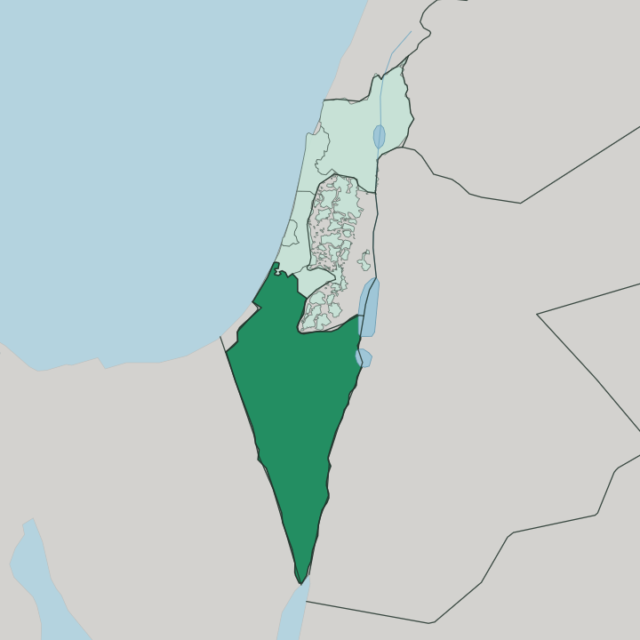 Map showing Southern District — In Israel