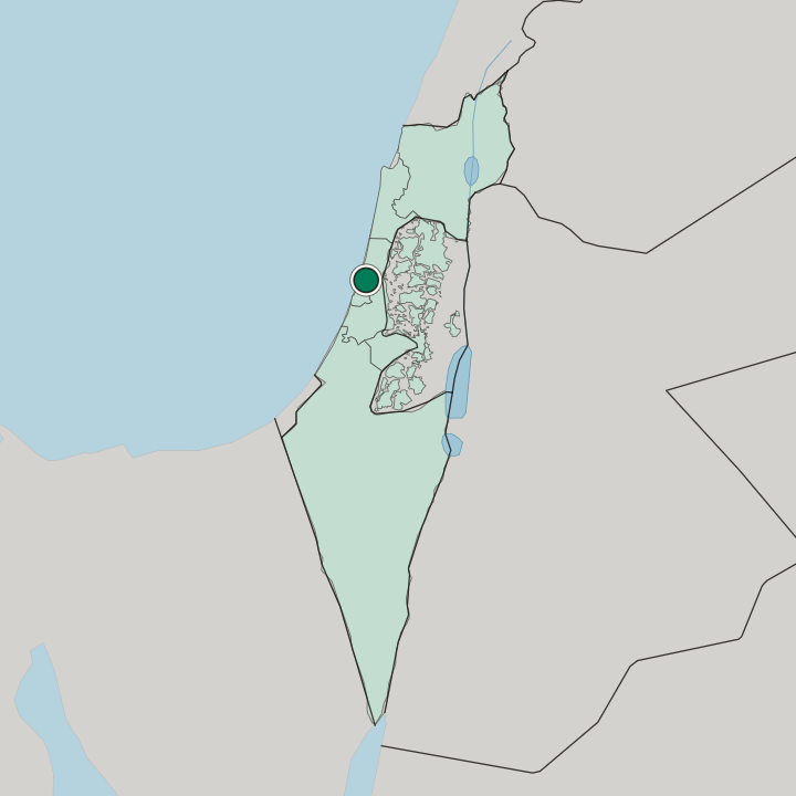 Map showing Herzliya — In Israel