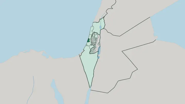 Map of Tel Aviv District in Israel