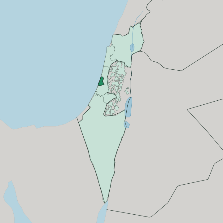 Map showing Tel Aviv District — In Israel