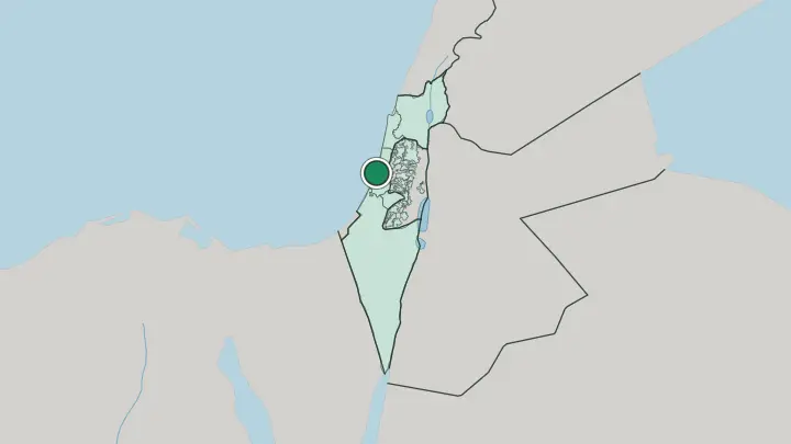 Map of Tel Aviv in Israel