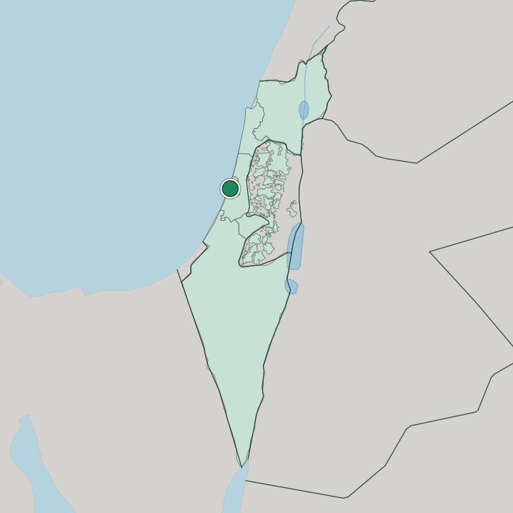 Map showing Tel Aviv — In Israel