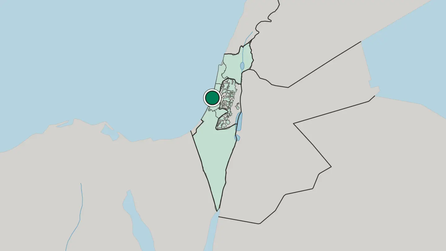 Map of Tel Aviv in Israel