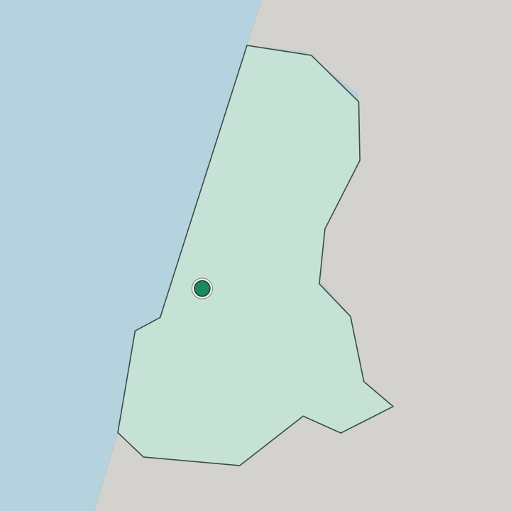 Map showing Tel Aviv — In Tel Aviv District