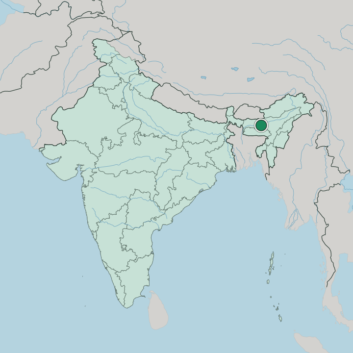 Map showing Guwahati — In India