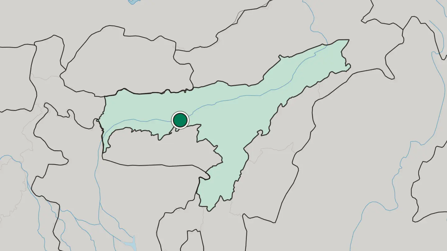Map of Guwahati in India