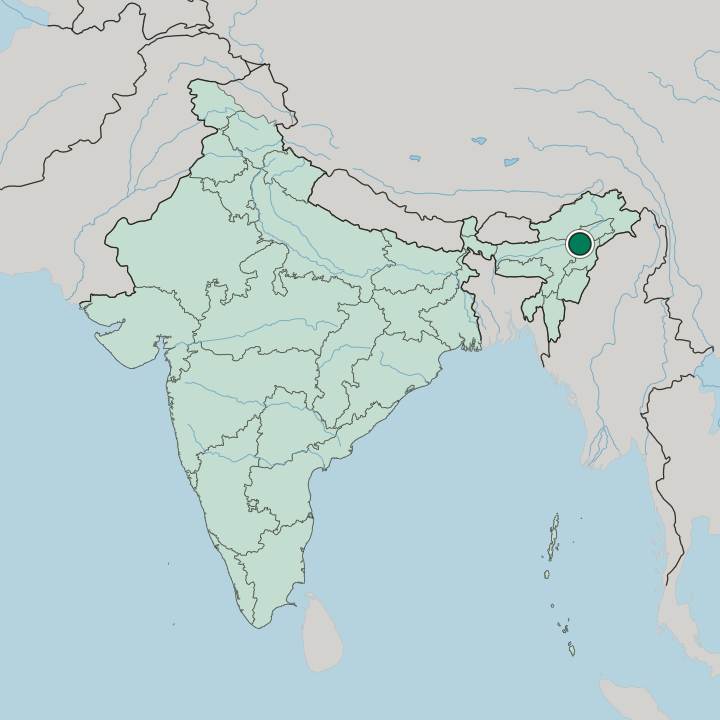 Map showing Jorhat — In India