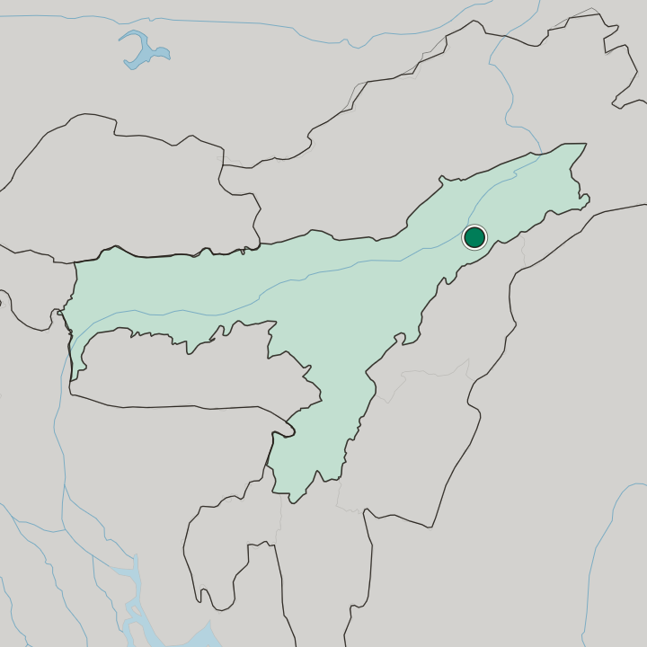 Map showing Sibsāgar — In Assam