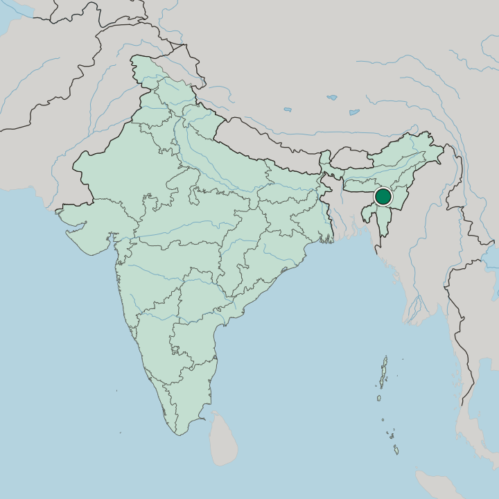 Map showing Silchar — In India