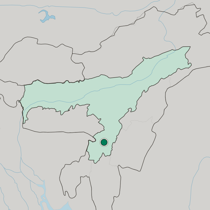 Map showing Silchar — In Assam