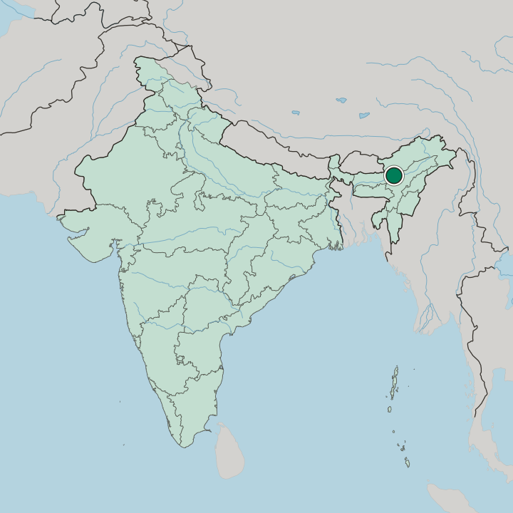 Map showing Tezpur — In India
