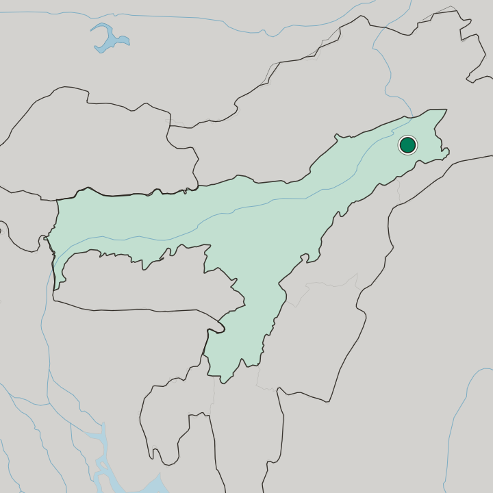 Map showing Tinsukia — In Assam
