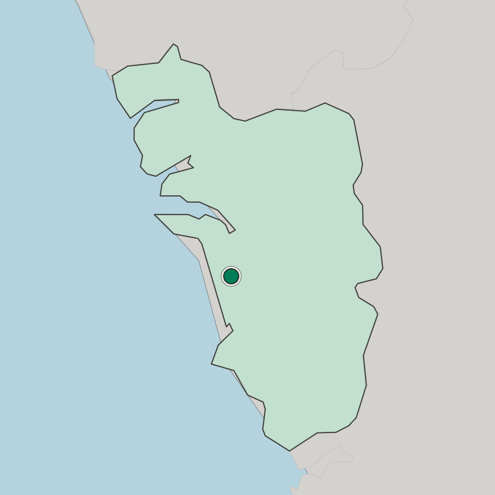 Map showing Madgaon — In Goa