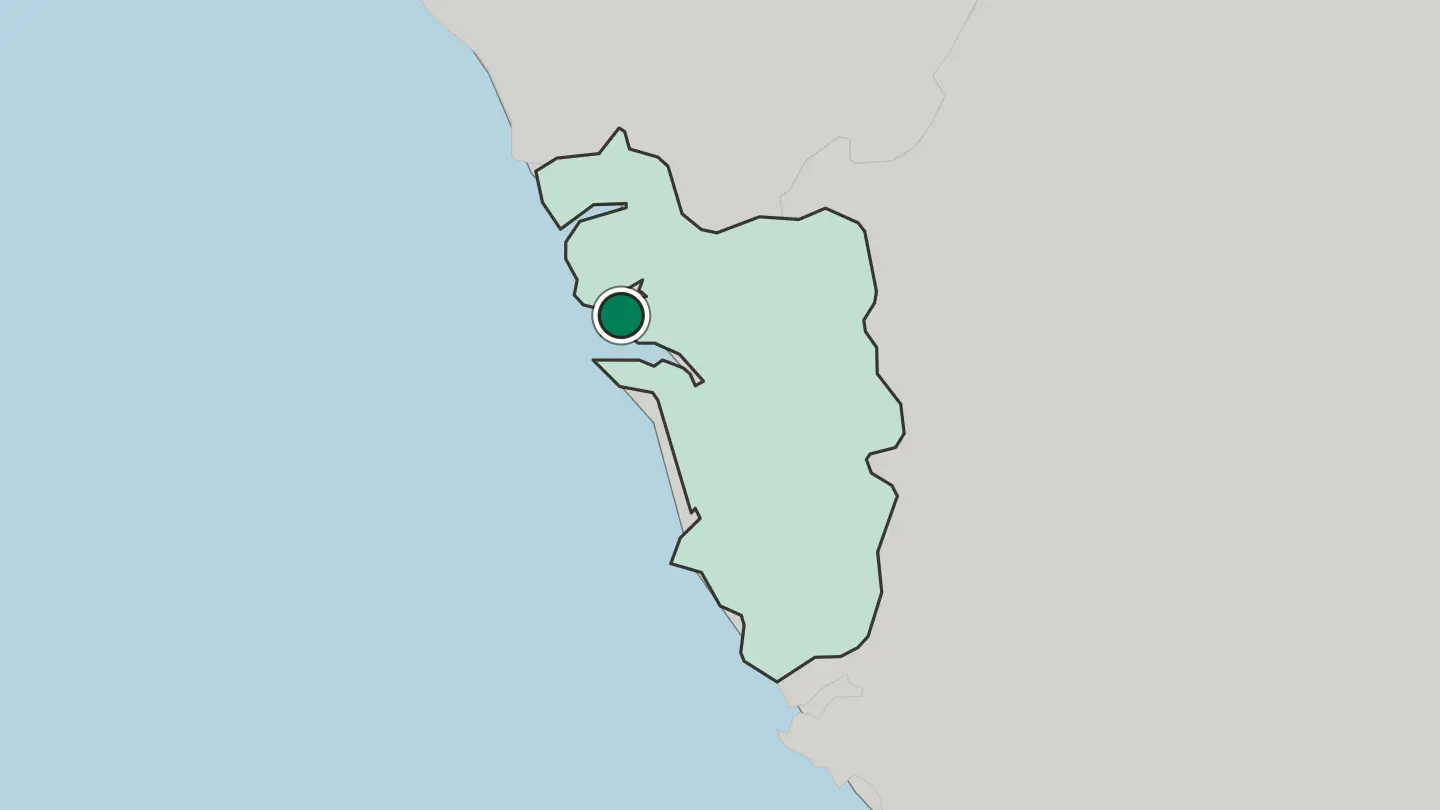 Map of Panjim in India