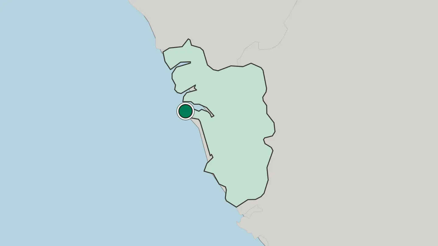 Map of Vasco da Gama in India