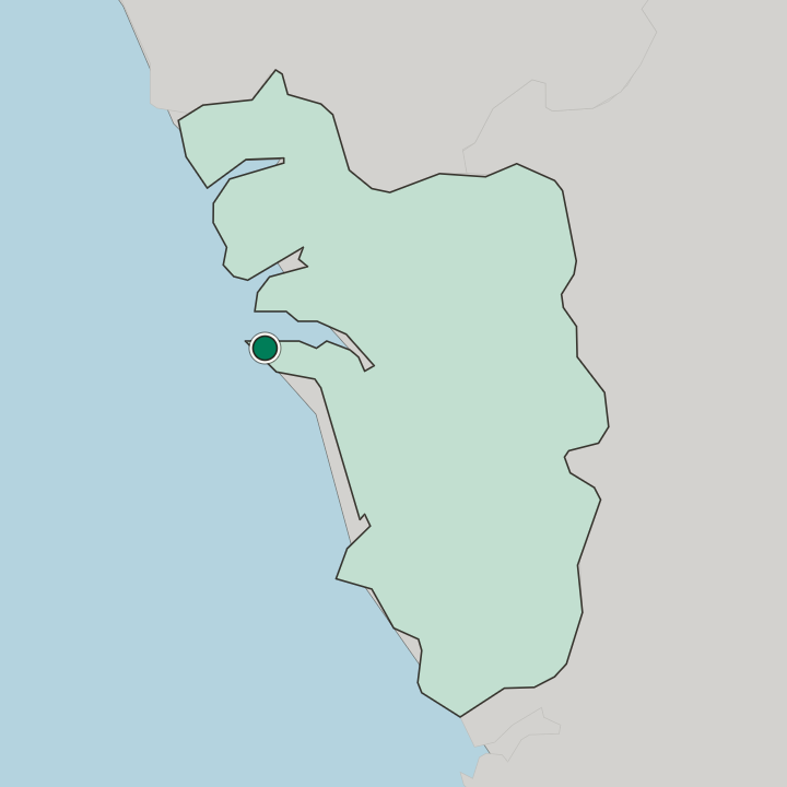 Map showing Vasco da Gama — In Goa