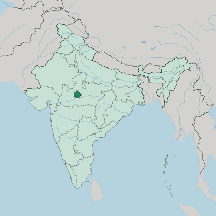 Map showing Bhopal — In India
