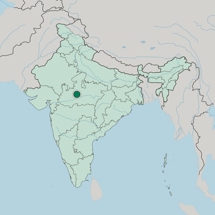 Map showing Bhopal — In India