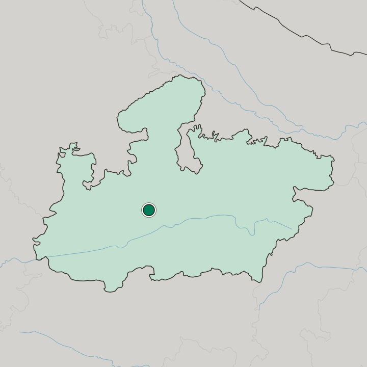Map showing Bhopal — In Madhya Pradesh