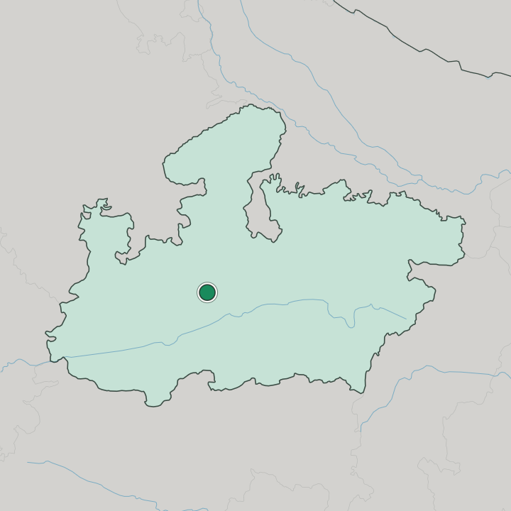 Map showing Bhopal — In Madhya Pradesh
