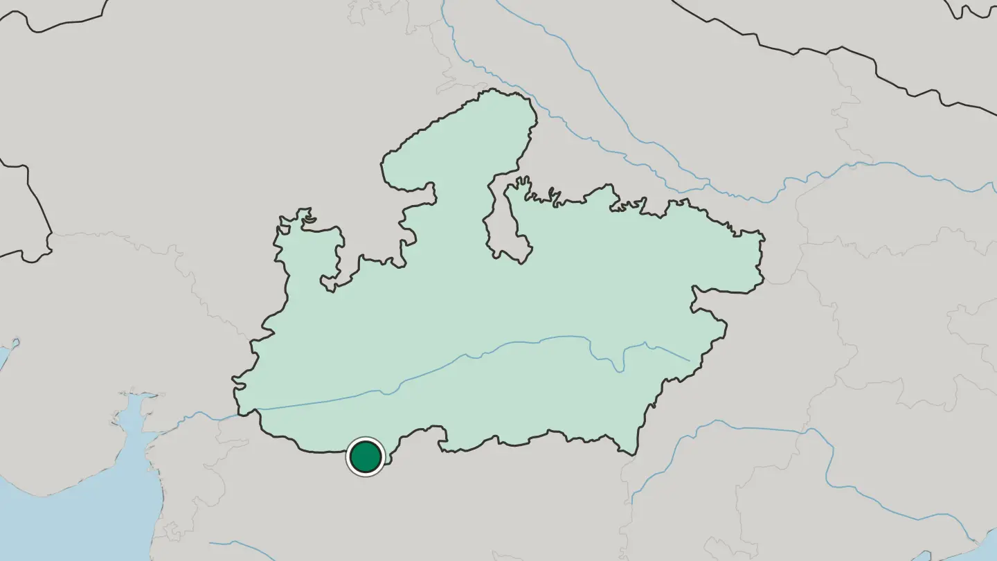 Map of Burhānpur in India