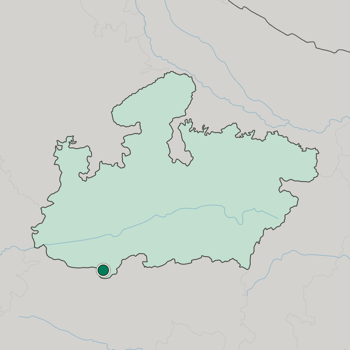Map showing Burhānpur — In Madhya Pradesh