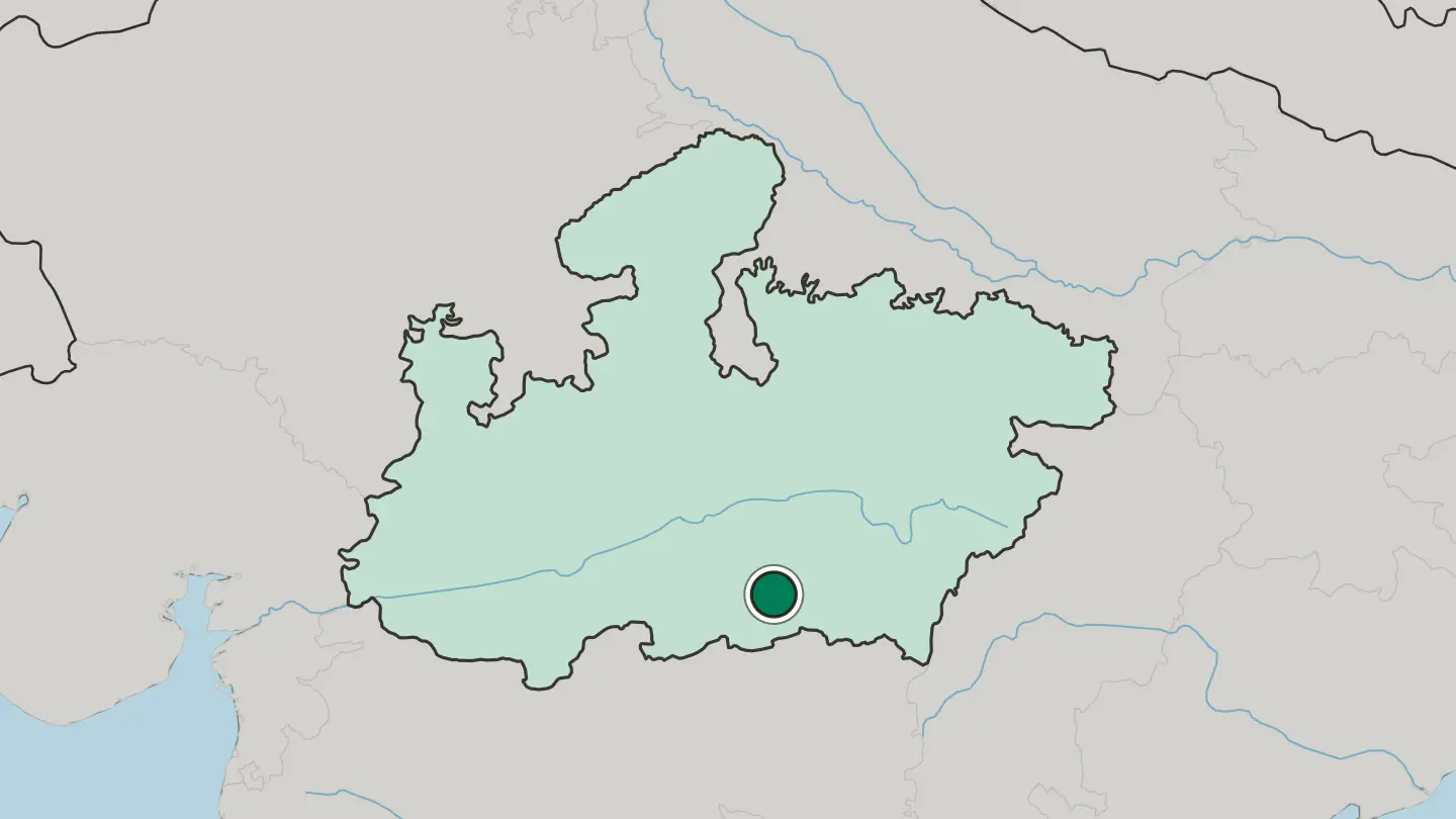 Map of Chhindwāra in India