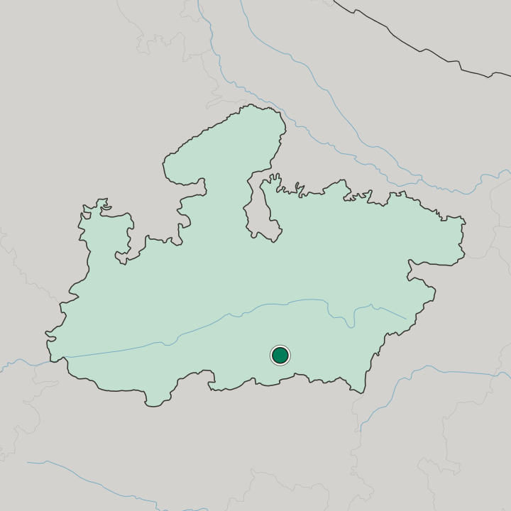 Map showing Chhindwāra — In Madhya Pradesh