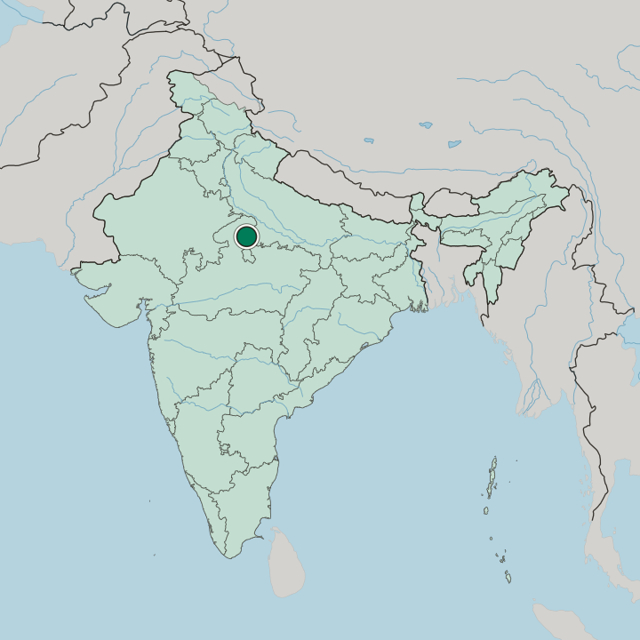 Map showing Datia — In India