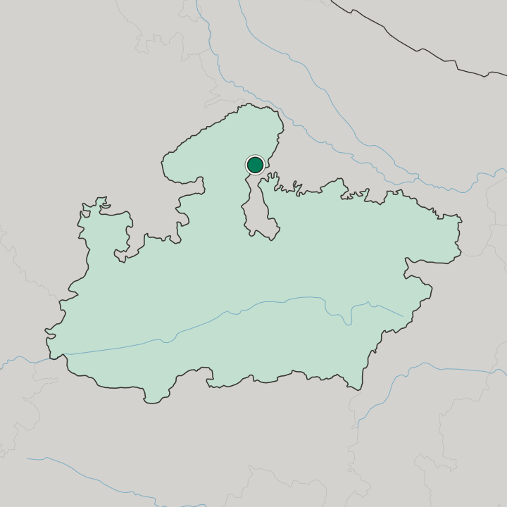 Map showing Datia — In Madhya Pradesh