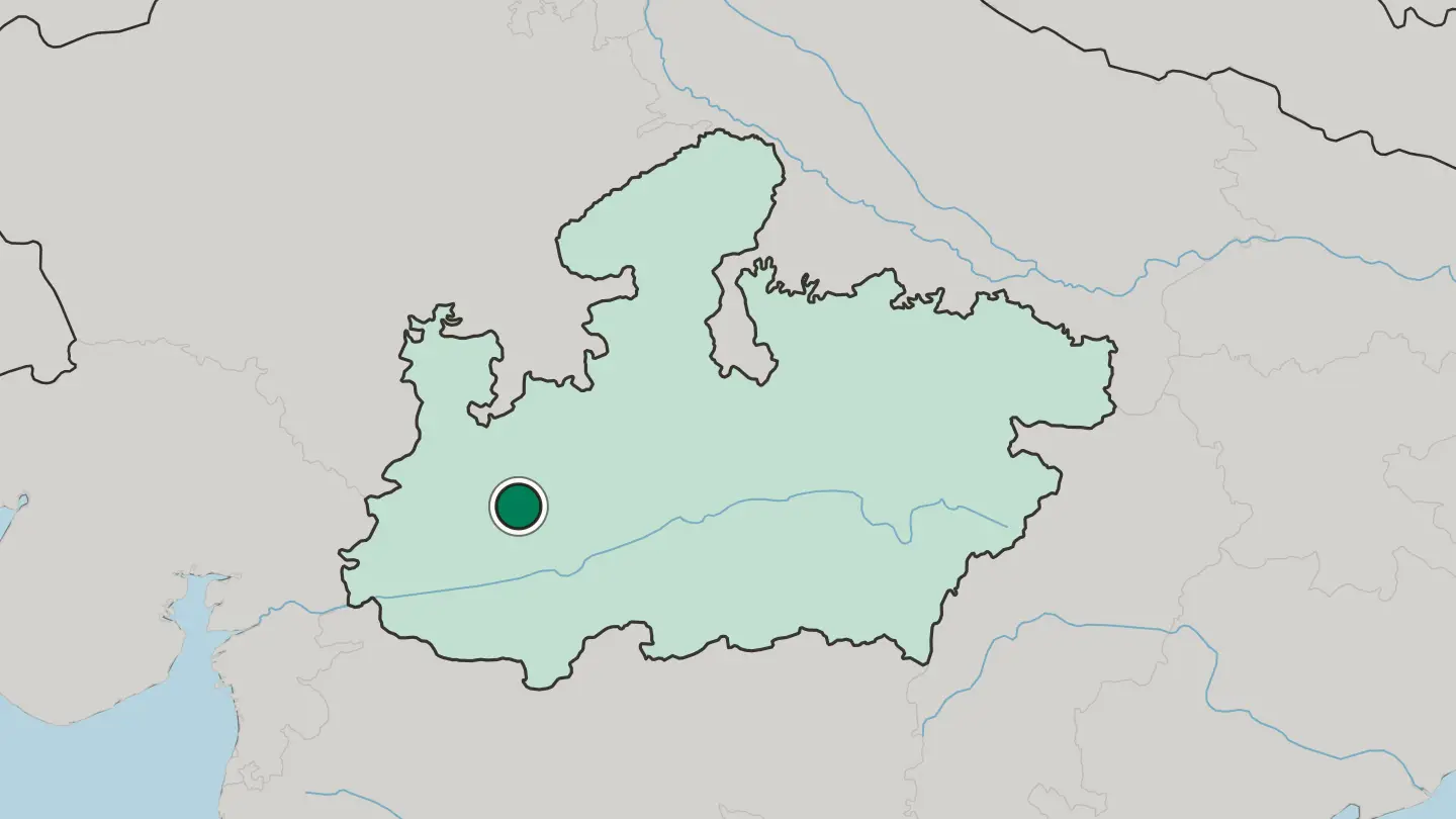 Map of Dewas in India