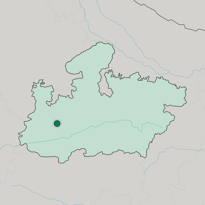 Map showing Dewas — In Madhya Pradesh