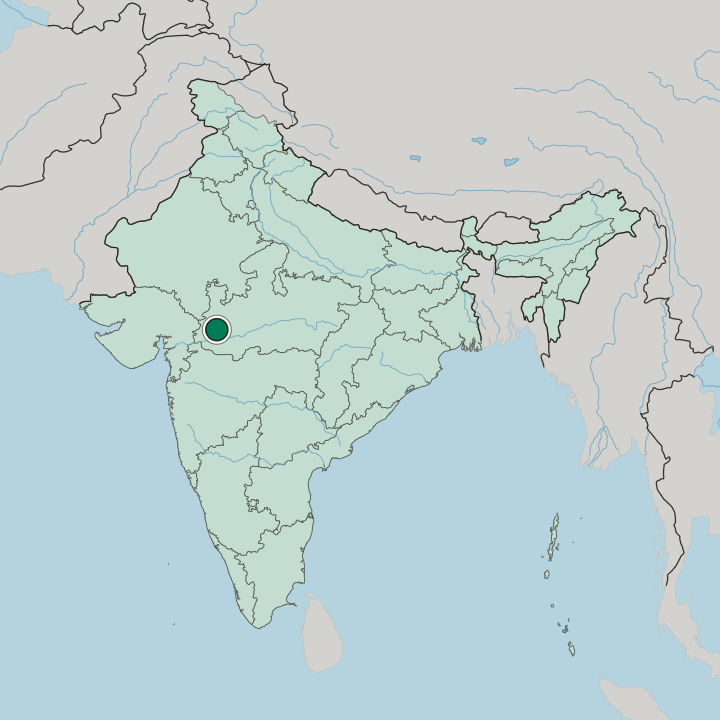 Map showing Dhār — In India