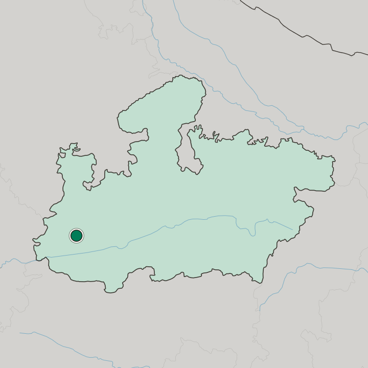 Map showing Dhār — In Madhya Pradesh
