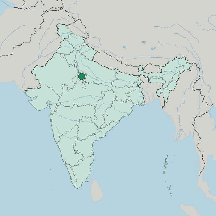 Map showing Gwalior — In India