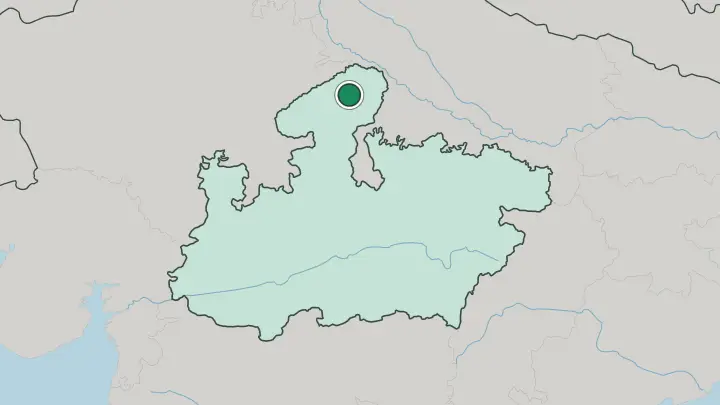 Map of Gwalior in India