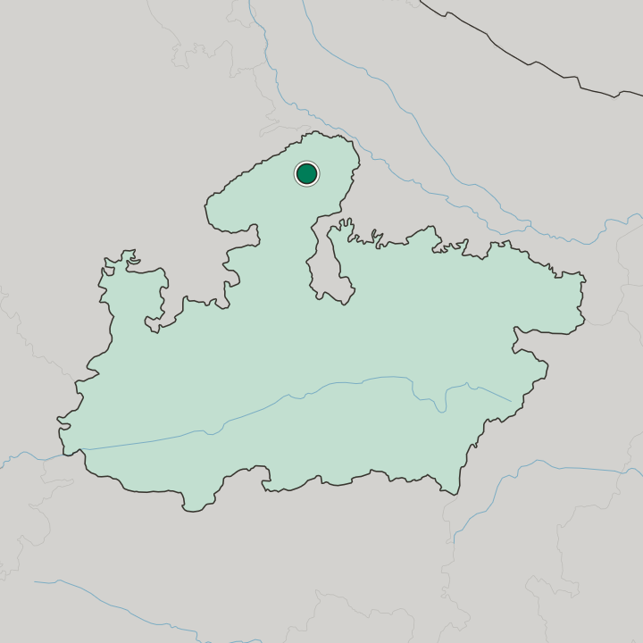 Map showing Gwalior — In Madhya Pradesh