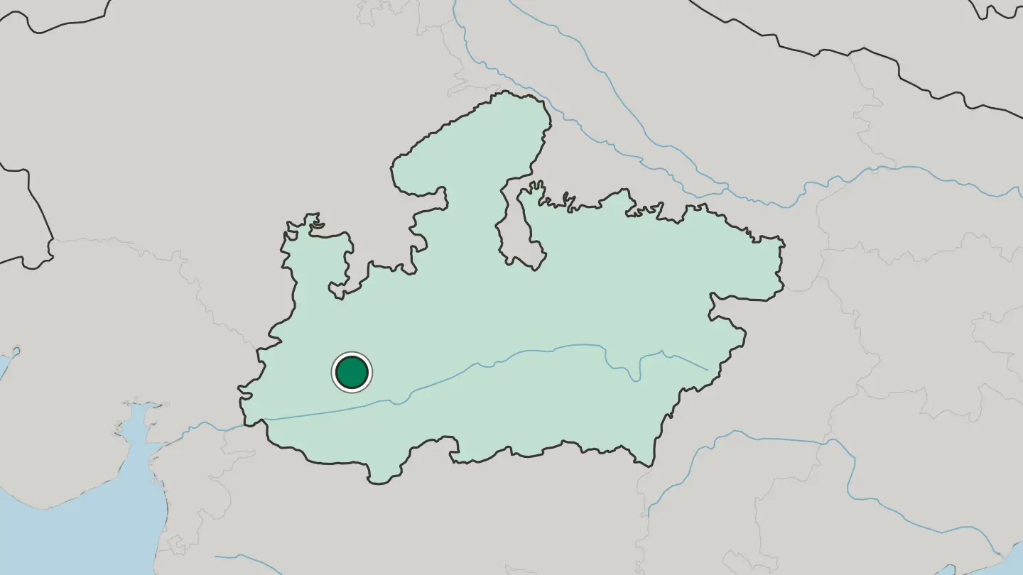 Map of Indore in India