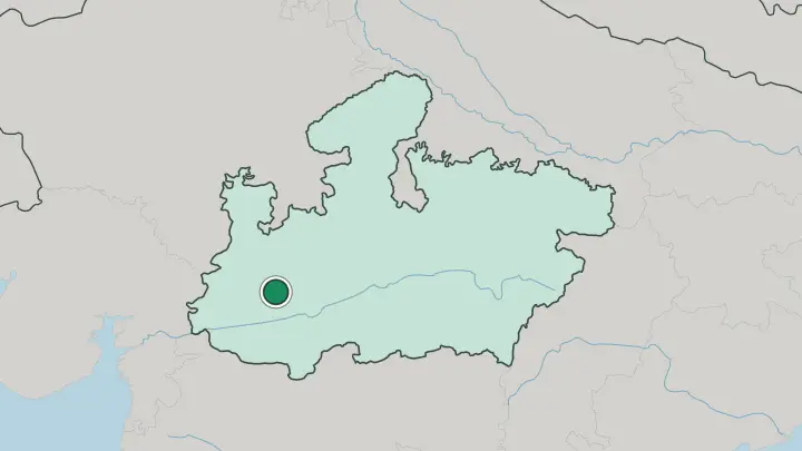 Map of Indore in India