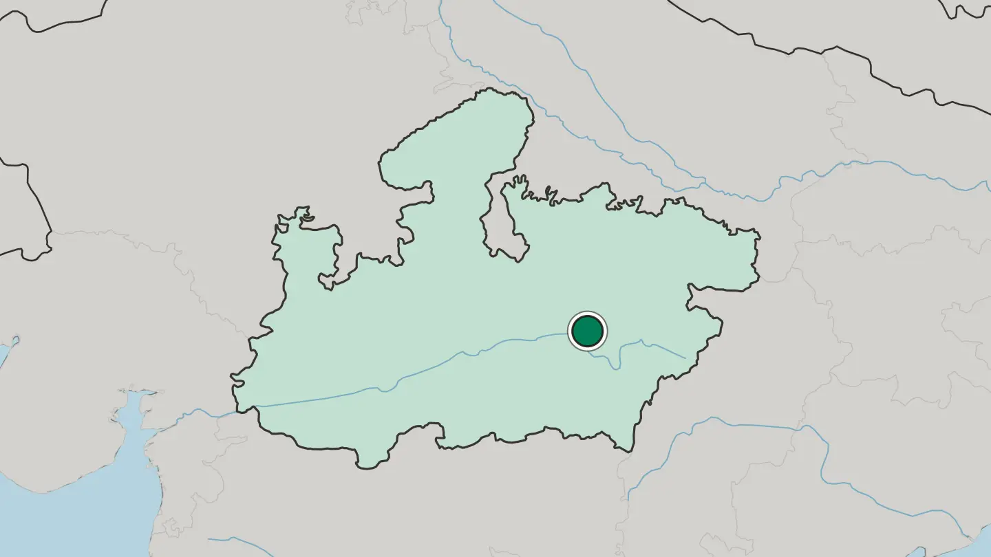 Map of Jabalpur in India
