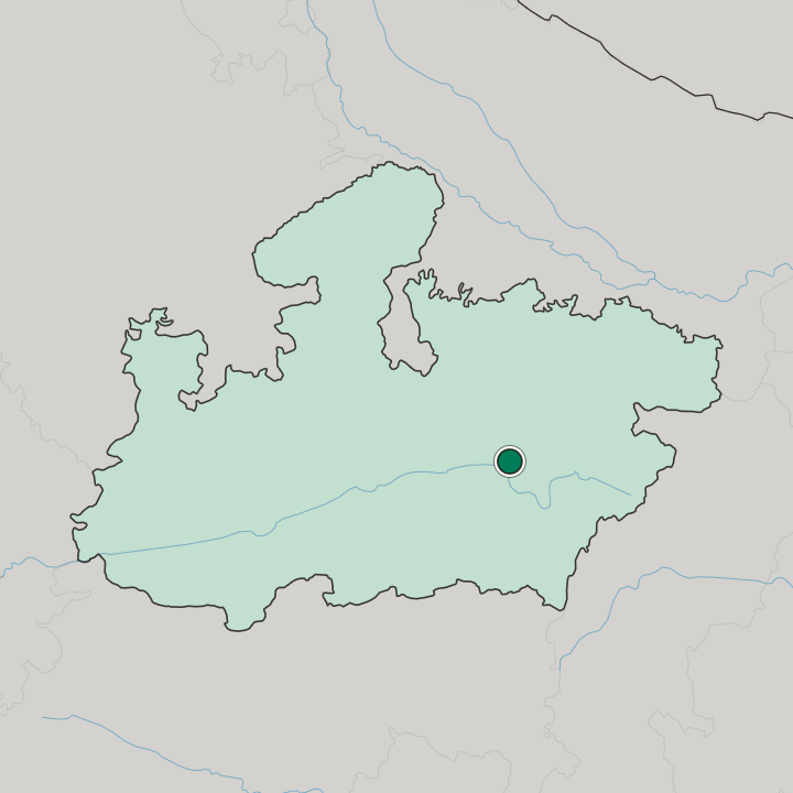 Map showing Jabalpur — In Madhya Pradesh