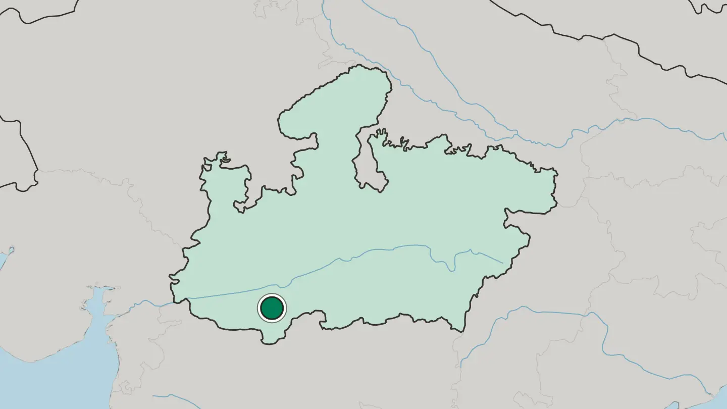 Map of Khandwa in India