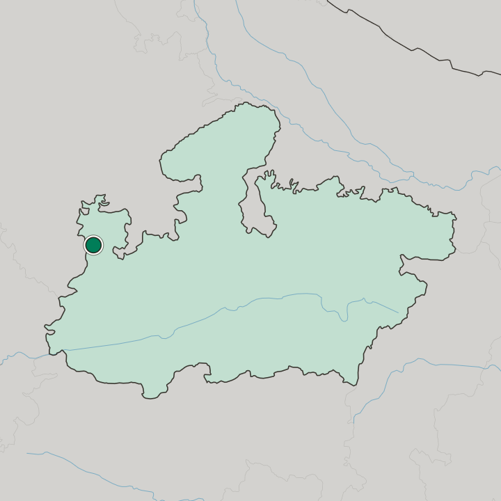 Map showing Mandsaur — In Madhya Pradesh
